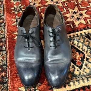 Salvatore Ferragamo Tramezza Whole Cut Oxfords - Stunning Blue/Grey - 9.5 E